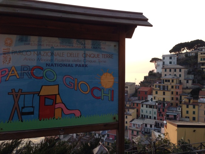 Riomaggiore's playground is located off the beaten path (but the views make it worthwhile!)